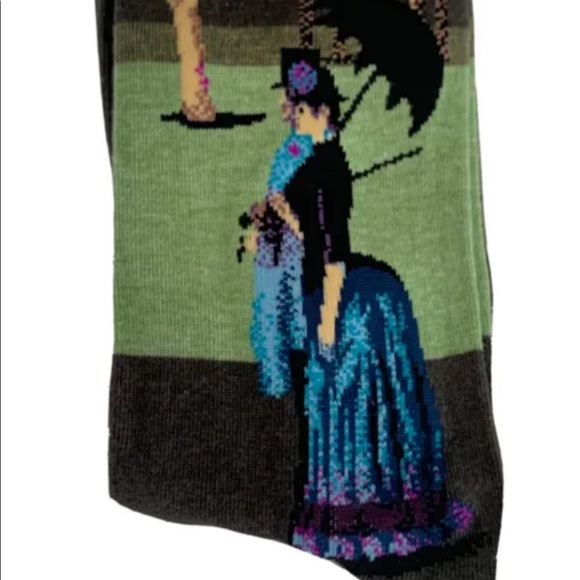 Hotsox Famous Artist Series Georges Seurat A Sunday Afternoon Crew Socks  10-13 - Picture 2 of 8